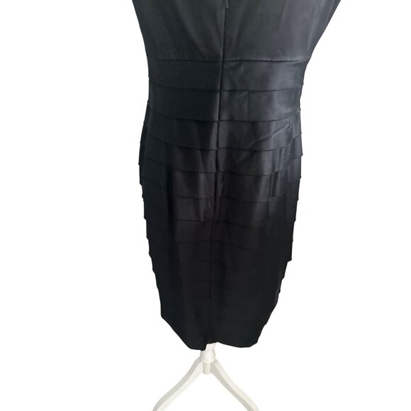JONES NEW YORK Black Layered Cocktail Dress Size 12 - Picture 2 of 9
